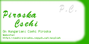 piroska csehi business card